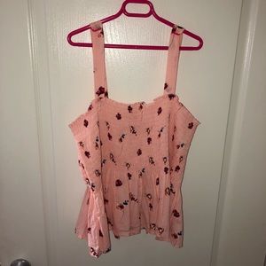 Pink floral tank top